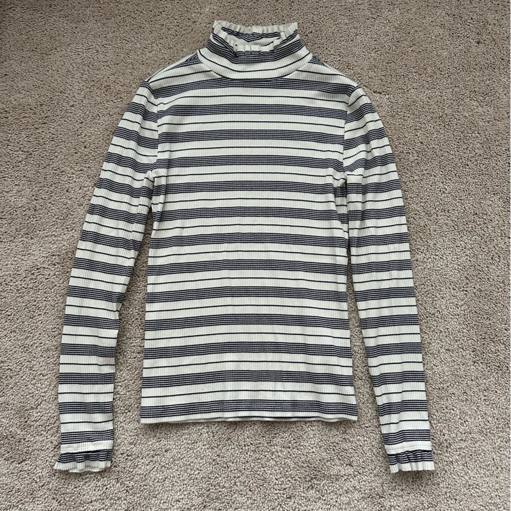 J. Crew Striped Long Sleeve Turtleneck